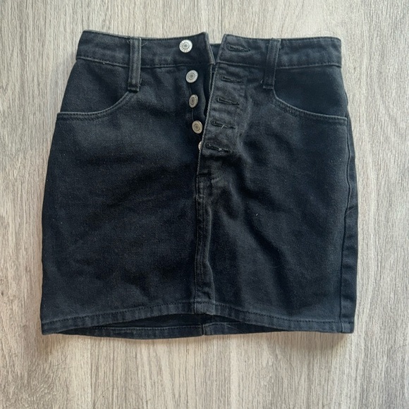 Black Jean Skirt - Picture 1 of 3